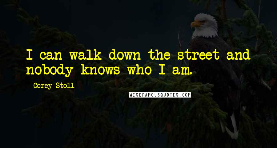 Corey Stoll quotes: I can walk down the street and nobody knows who I am.