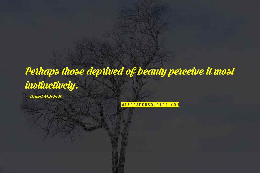 Corigliano Circus Quotes By David Mitchell: Perhaps those deprived of beauty perceive it most