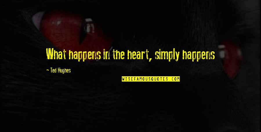 Coriolano Amador Quotes By Ted Hughes: What happens in the heart, simply happens