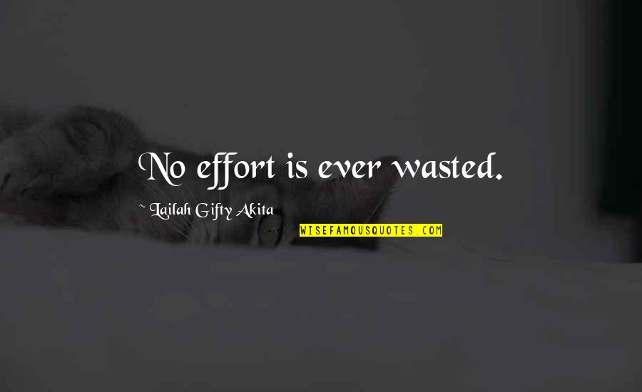 Cork Hurling Quotes By Lailah Gifty Akita: No effort is ever wasted.