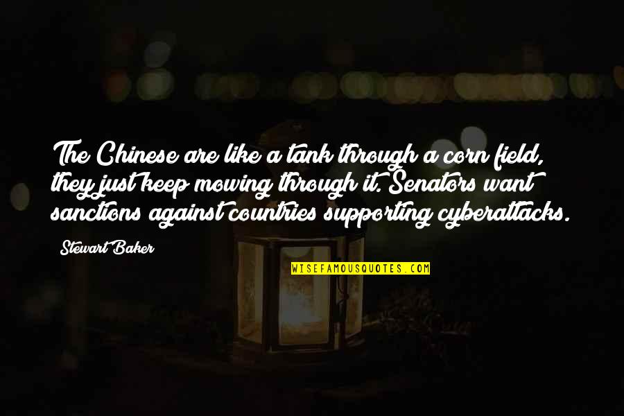 Corn Field Quotes By Stewart Baker: The Chinese are like a tank through a