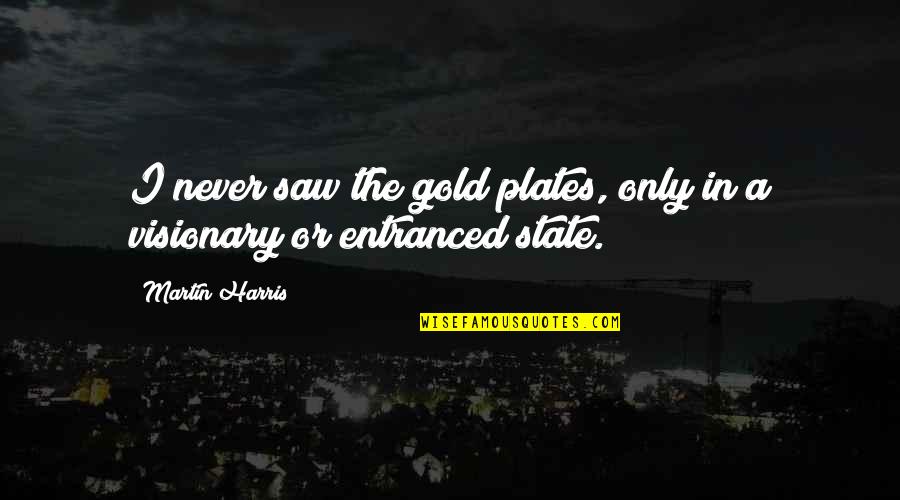 Corn Maze Quotes By Martin Harris: I never saw the gold plates, only in