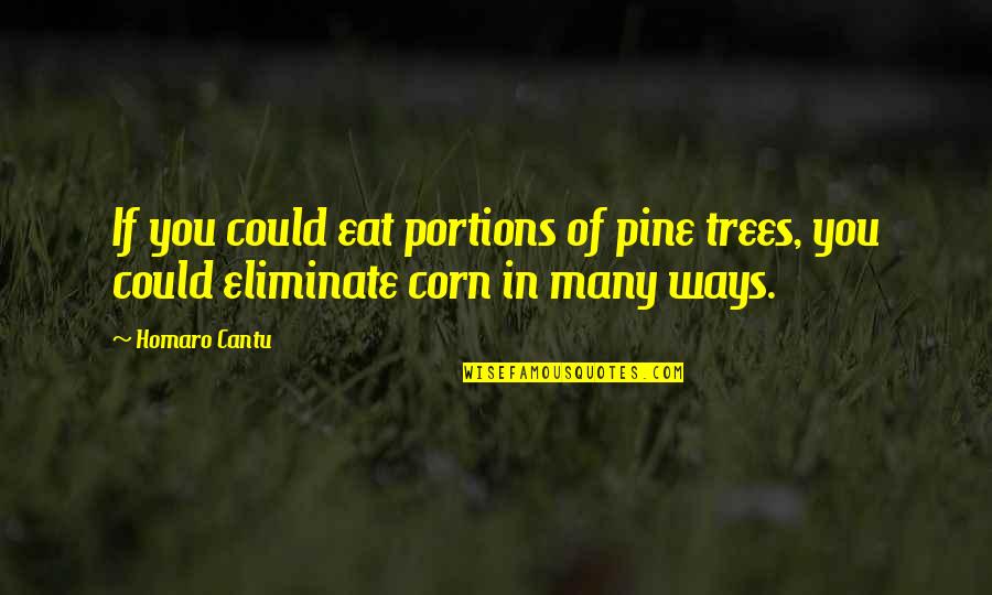 Corn Quotes By Homaro Cantu: If you could eat portions of pine trees,