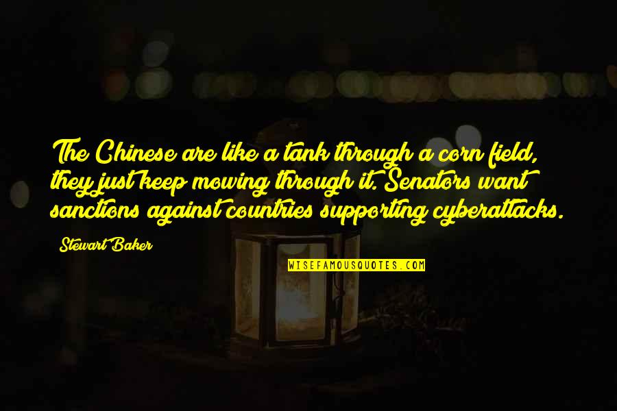 Corn Quotes By Stewart Baker: The Chinese are like a tank through a