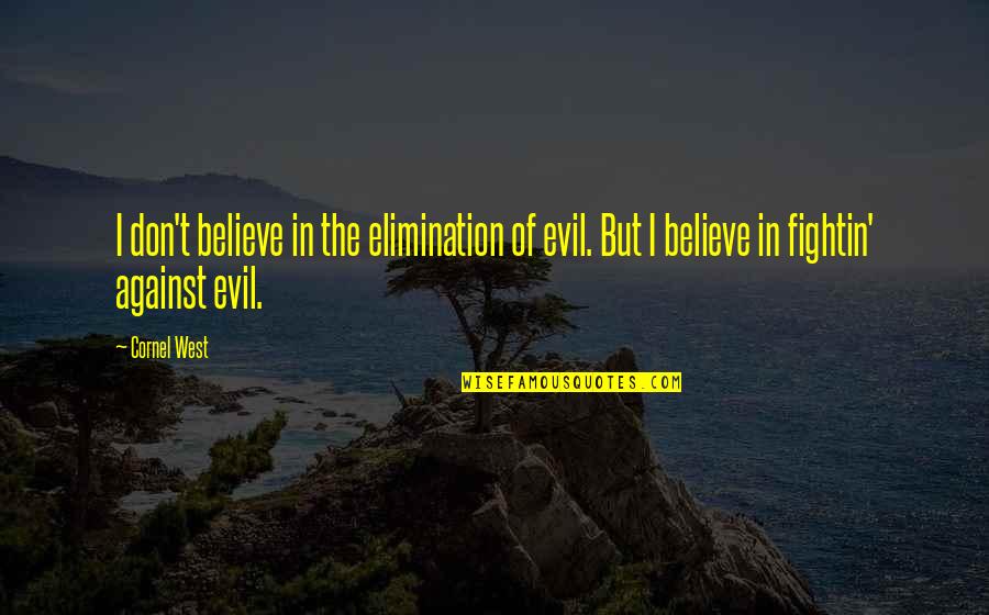 Cornel Quotes By Cornel West: I don't believe in the elimination of evil.