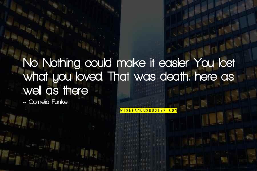 Cornelia Funke Quotes By Cornelia Funke: No. Nothing could make it easier. You lost