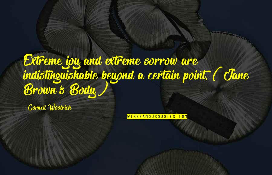 Cornell Woolrich Quotes By Cornell Woolrich: Extreme joy and extreme sorrow are indistinguishable beyond