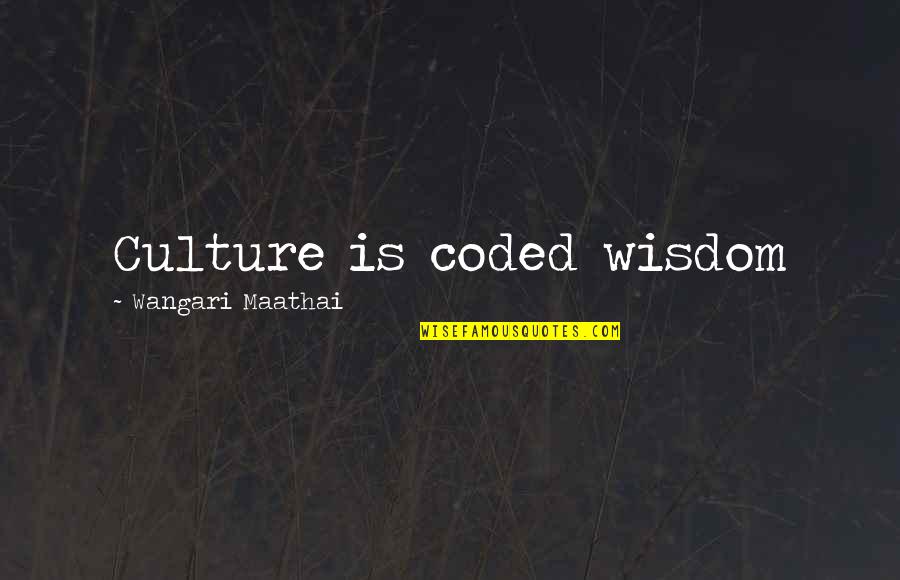 Corner Of My Eye Quotes By Wangari Maathai: Culture is coded wisdom