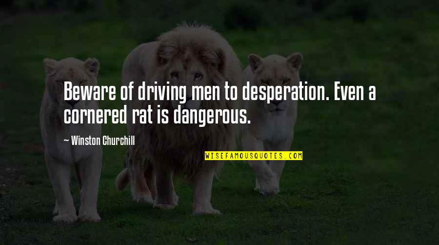 Cornered Rats Quotes By Winston Churchill: Beware of driving men to desperation. Even a