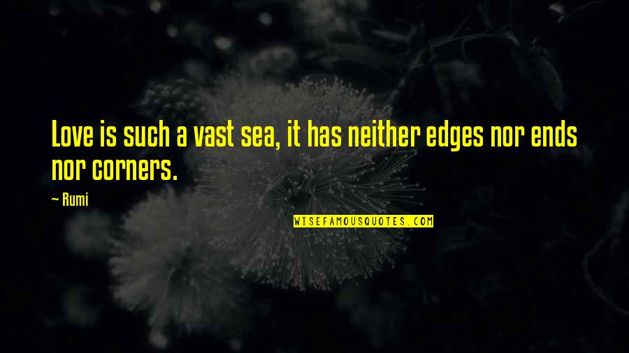 Corners Quotes By Rumi: Love is such a vast sea, it has