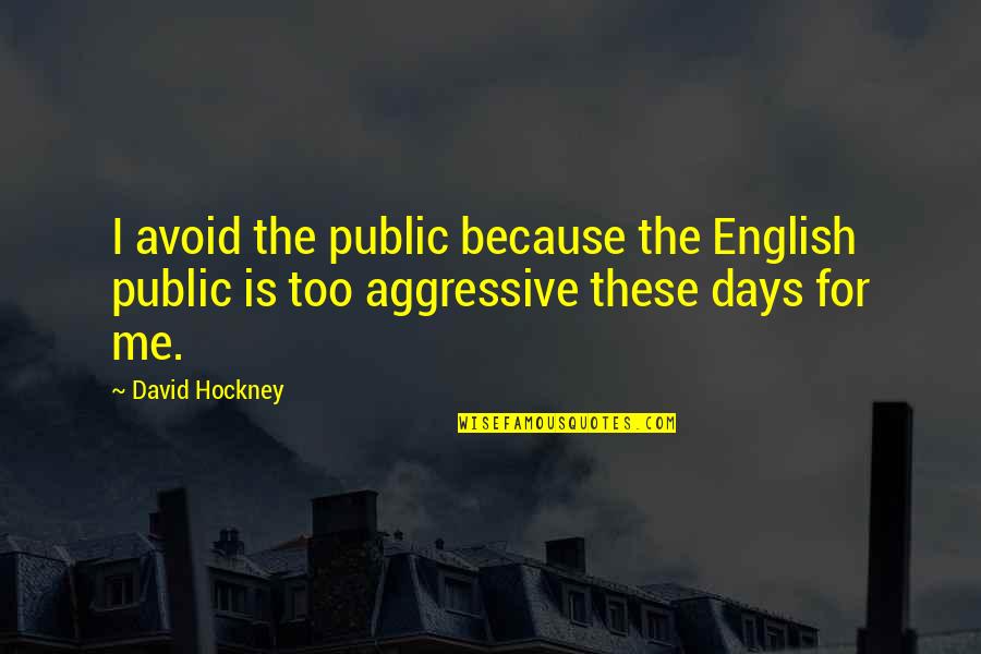Corney Transportation Quotes By David Hockney: I avoid the public because the English public