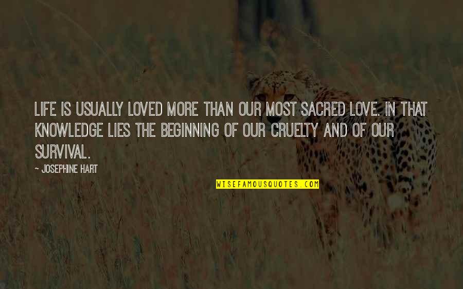 Cornicopia Quotes By Josephine Hart: Life is usually loved more than our most