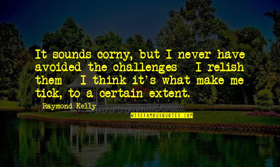 Corny's Quotes By Raymond Kelly: It sounds corny, but I never have avoided