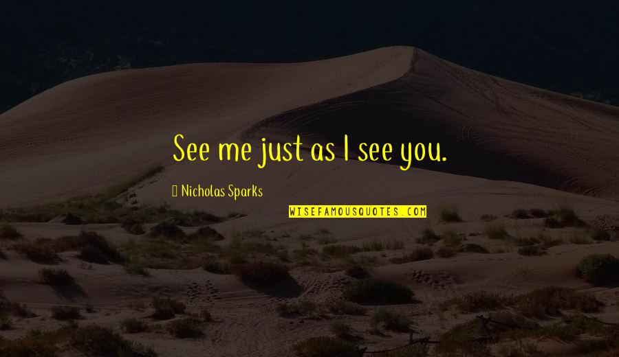 Coronation Night Quotes By Nicholas Sparks: See me just as I see you.