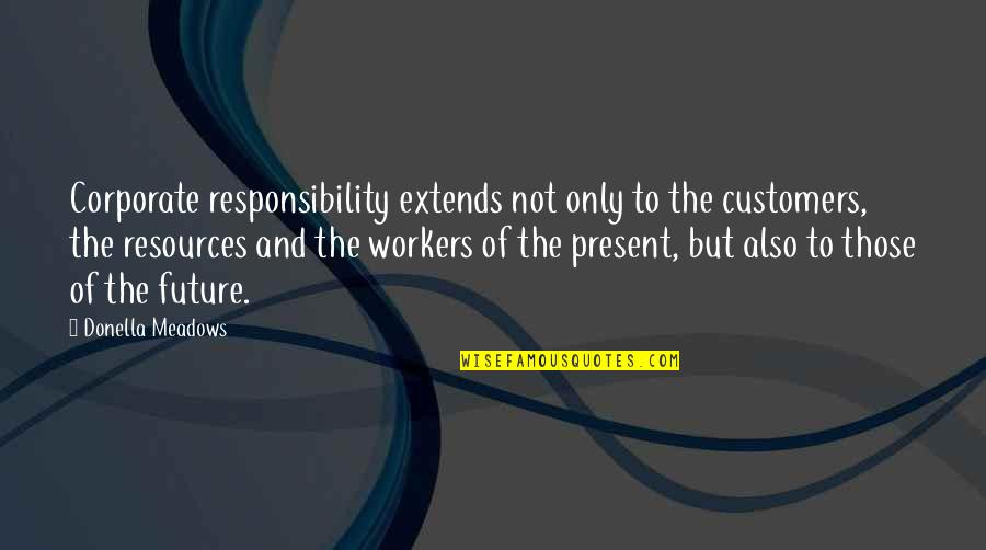 Corporate Responsibility Quotes By Donella Meadows: Corporate responsibility extends not only to the customers,