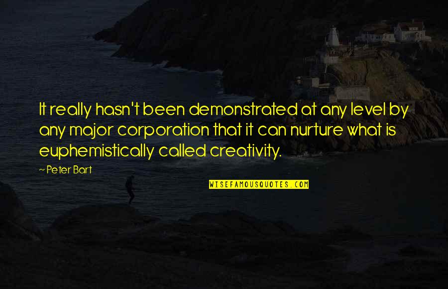 Corporation Quotes By Peter Bart: It really hasn't been demonstrated at any level