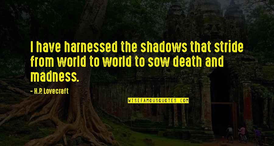 Corpulent Quotes By H.P. Lovecraft: I have harnessed the shadows that stride from