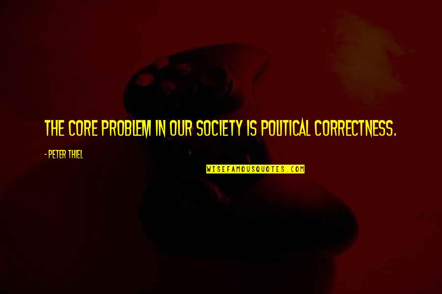 Correctness Quotes By Peter Thiel: The core problem in our society is political