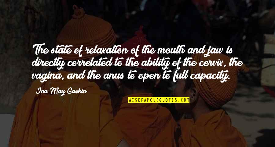 Correlated Quotes By Ina May Gaskin: The state of relaxation of the mouth and