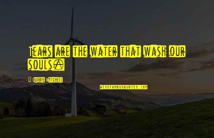 Corrie Quotes By Corrie Mitchell: Tears are the water that wash our souls. Corrie Quotes By Corrie Mitchell: Tears are the water that wash our souls.
