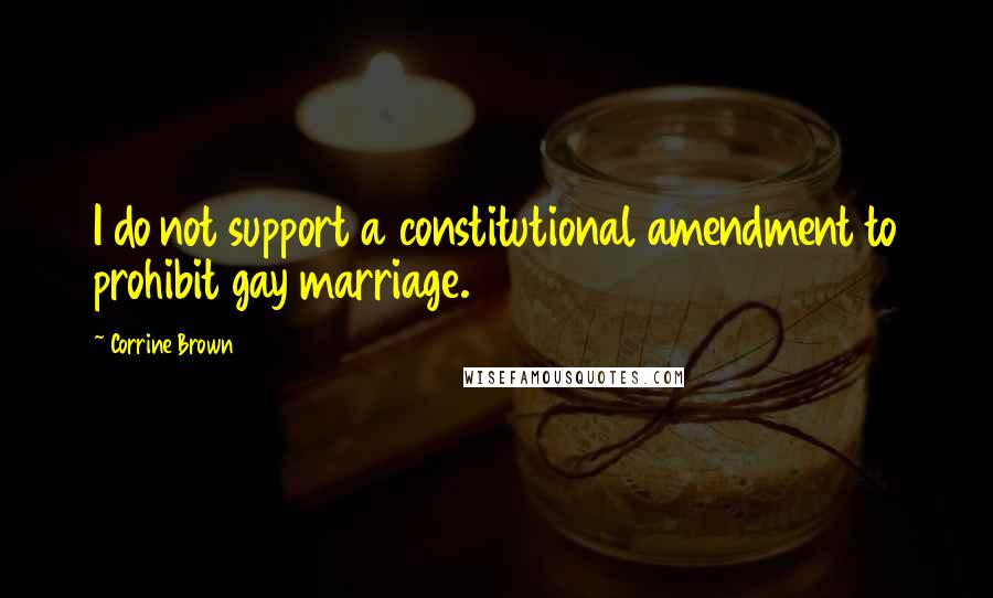 Corrine Brown quotes: I do not support a constitutional amendment to prohibit gay marriage.