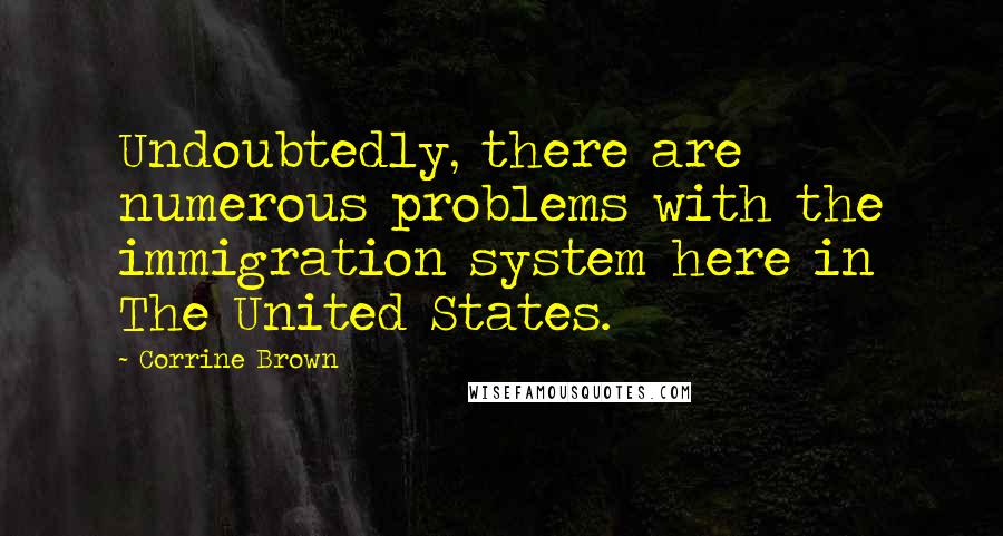 Corrine Brown quotes: Undoubtedly, there are numerous problems with the immigration system here in The United States.