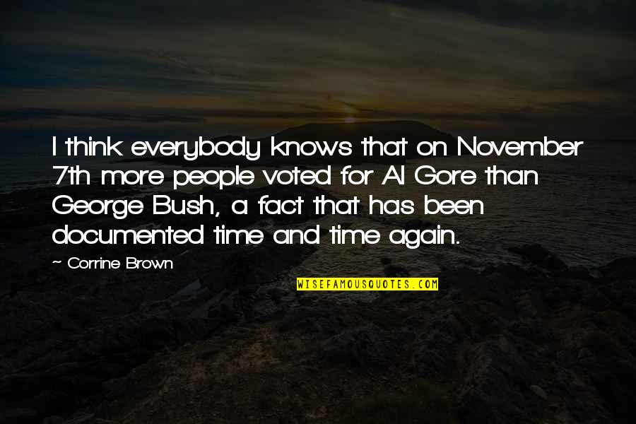 Corrine Quotes By Corrine Brown: I think everybody knows that on November 7th