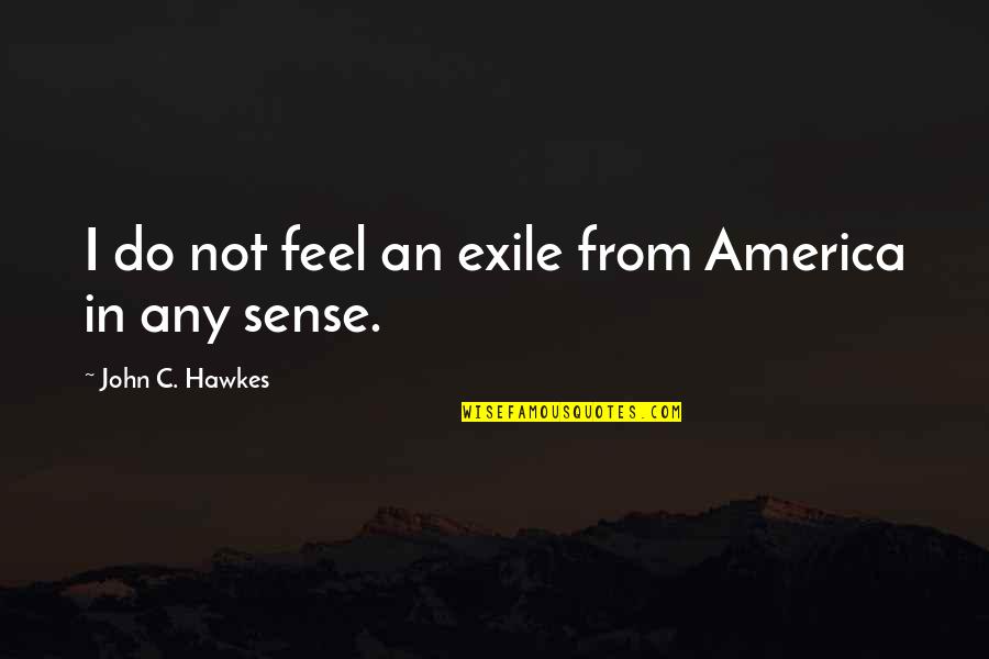 Corrinne Goldenstein Quotes By John C. Hawkes: I do not feel an exile from America Corrinne Goldenstein Quotes By John C. Hawkes: I do not feel an exile from America