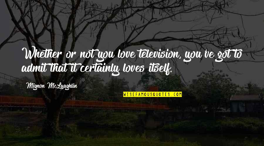 Corrosion Of Character Quotes By Mignon McLaughlin: Whether or not you love television, you've got