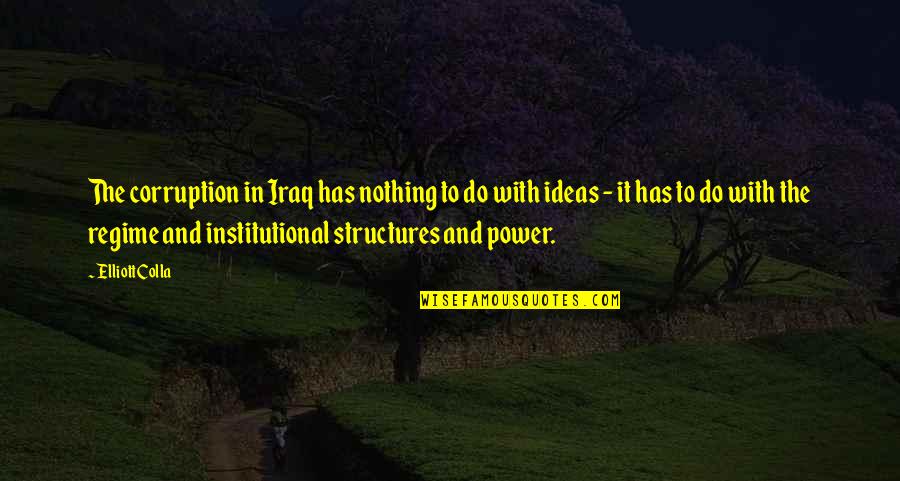 Corruption Of Power Quotes By Elliott Colla: The corruption in Iraq has nothing to do