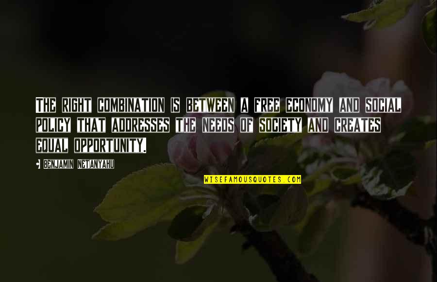 Corsetto Vittoriano Quotes By Benjamin Netanyahu: The right combination is between a free economy Corsetto Vittoriano Quotes By Benjamin Netanyahu: The right combination is between a free economy