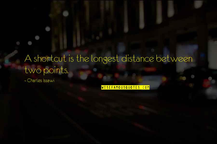 Cortarted Quotes By Charles Issawi: A shortcut is the longest distance between two