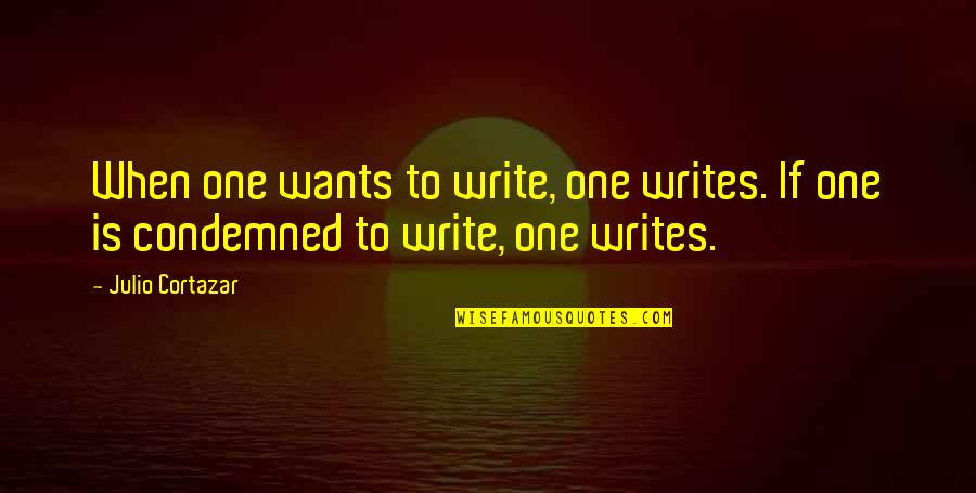 Cortazar Quotes By Julio Cortazar: When one wants to write, one writes. If