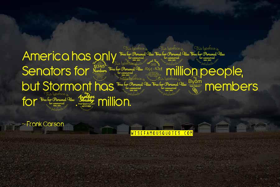 Cortically Quotes By Frank Carson: America has only 100 Senators for 309 million