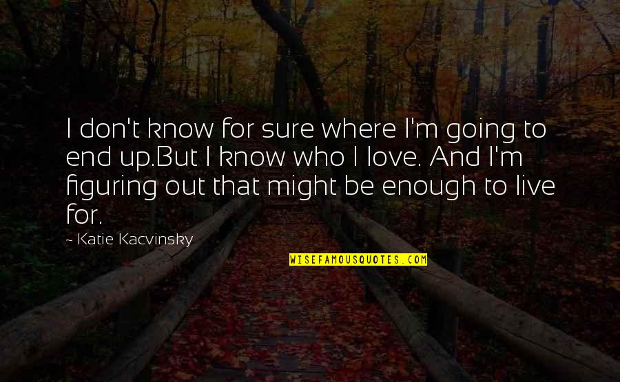 Cortinillas Quotes By Katie Kacvinsky: I don't know for sure where I'm going Cortinillas Quotes By Katie Kacvinsky: I don't know for sure where I'm going