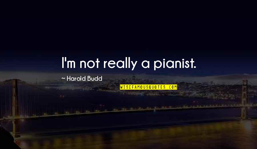 Coruscating Def Quotes By Harold Budd: I'm not really a pianist.