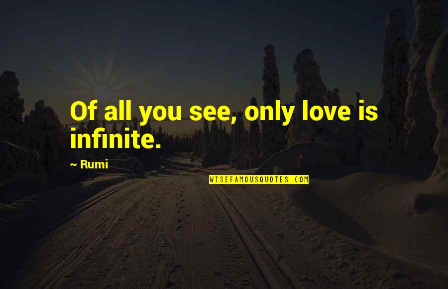 Corvid Quotes By Rumi: Of all you see, only love is infinite.