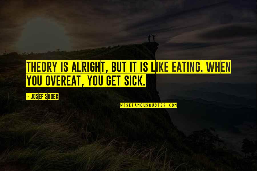 Coschedule Headline Analyzer Quotes By Josef Sudek: Theory is alright, but it is like eating.