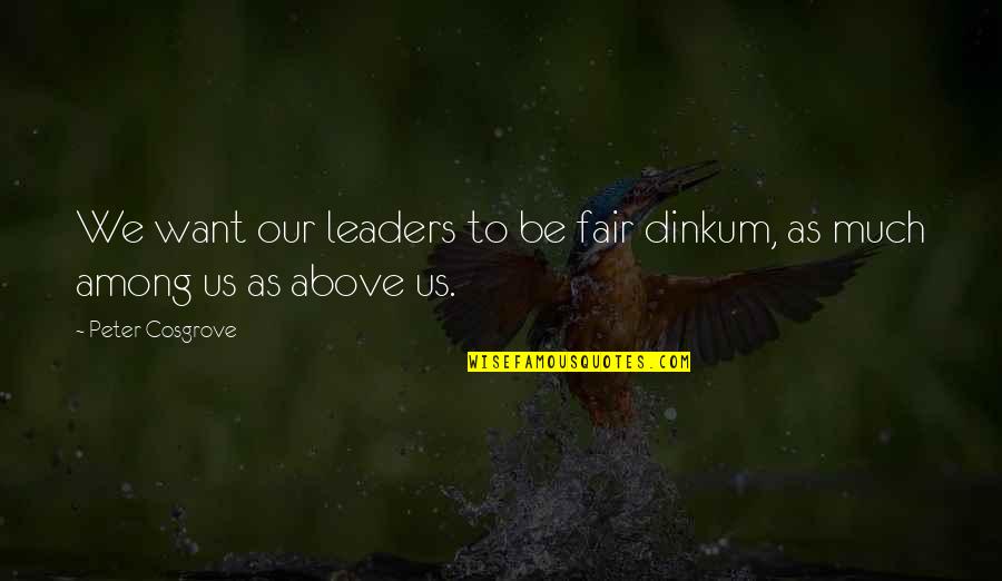 Cosgrove Leadership Quotes By Peter Cosgrove: We want our leaders to be fair dinkum,