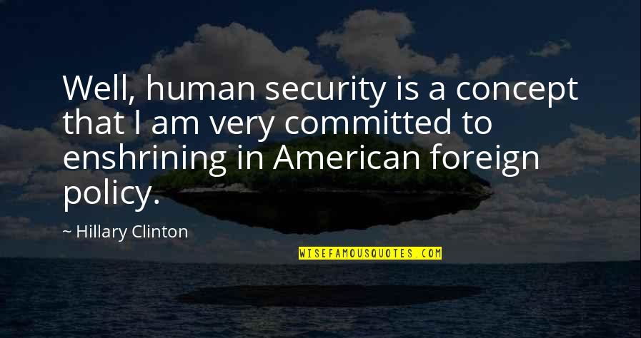 Cosieron Quotes By Hillary Clinton: Well, human security is a concept that I Cosieron Quotes By Hillary Clinton: Well, human security is a concept that I