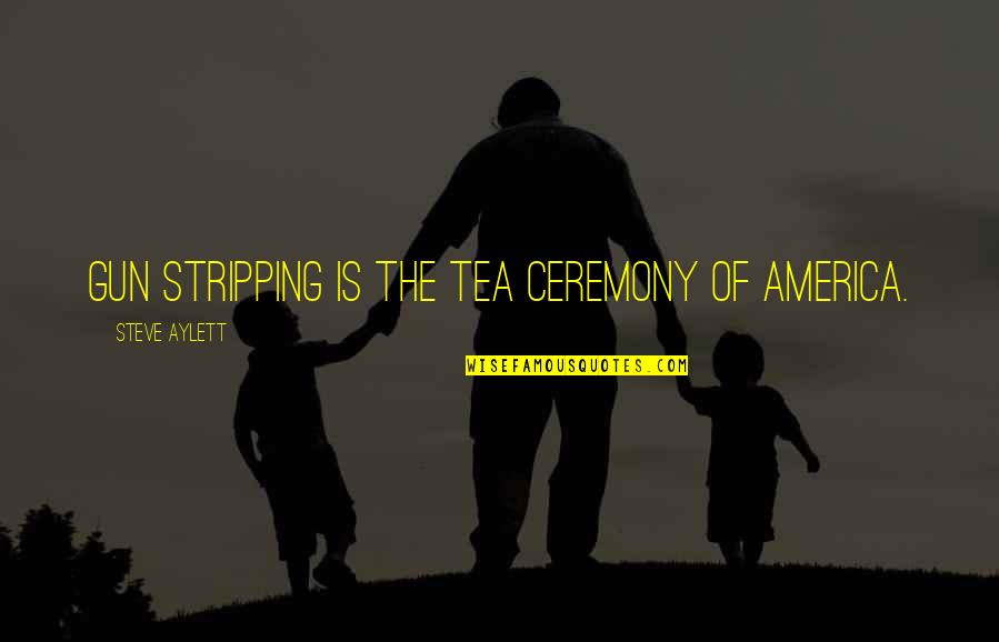 Cosmas Hardware Quotes By Steve Aylett: Gun stripping is the tea ceremony of America.