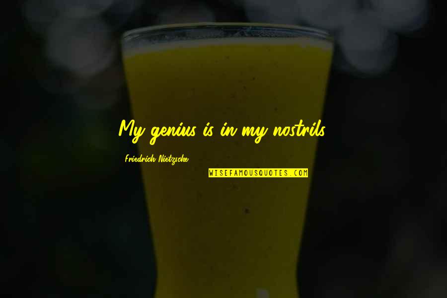 Cosmetic Quotes And Quotes By Friedrich Nietzsche: My genius is in my nostrils.