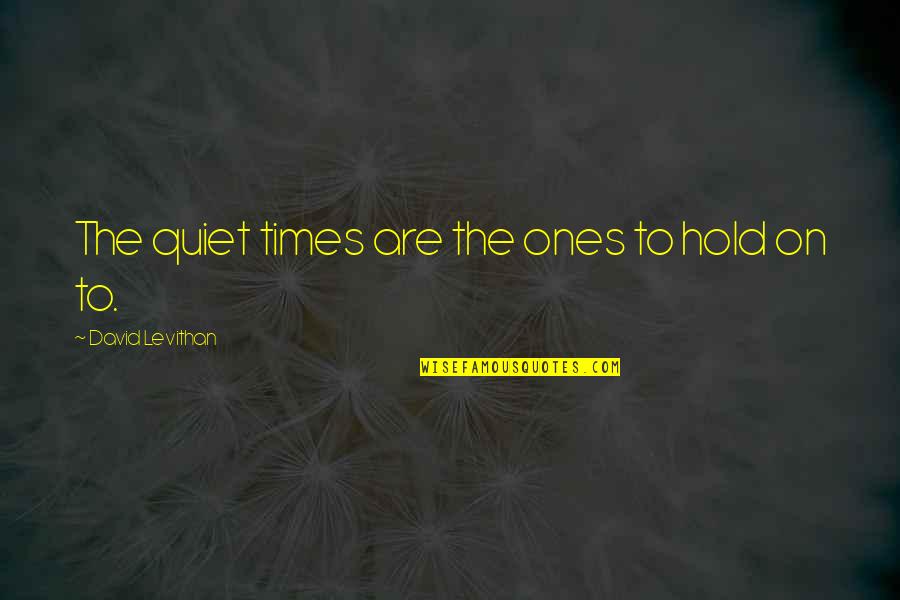 Cosmic Perspective Quotes By David Levithan: The quiet times are the ones to hold Cosmic Perspective Quotes By David Levithan: The quiet times are the ones to hold
