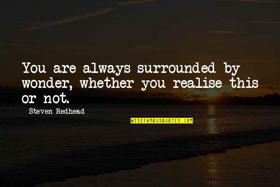 Cosmos Zanni Group Quotes By Steven Redhead: You are always surrounded by wonder, whether you