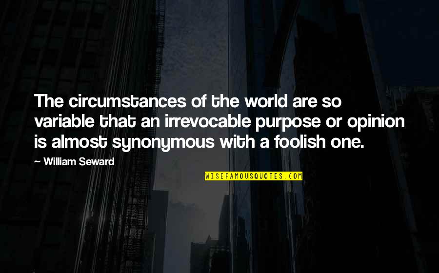Costa Rica Life Quotes By William Seward: The circumstances of the world are so variable