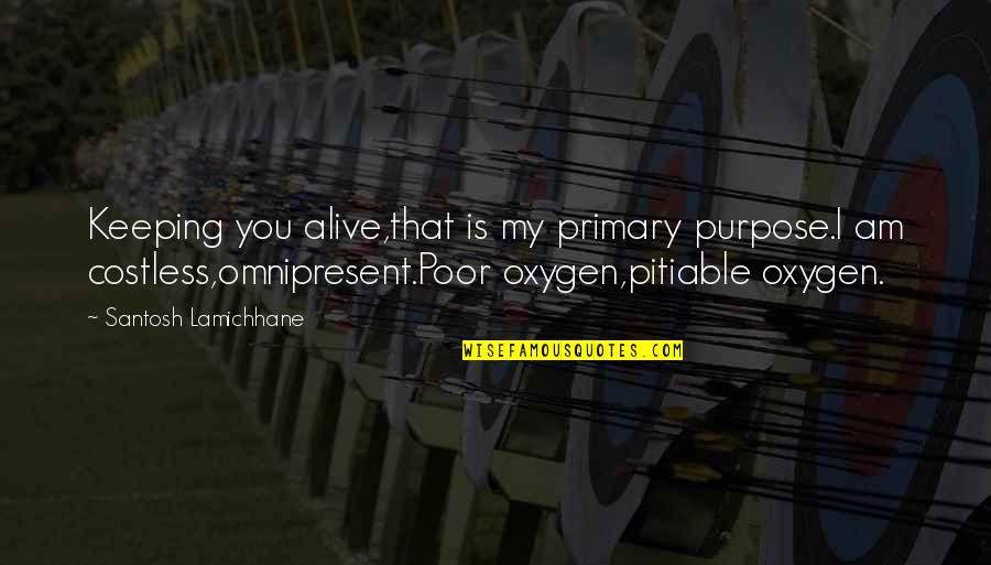 Costless Quotes By Santosh Lamichhane: Keeping you alive,that is my primary purpose.I am