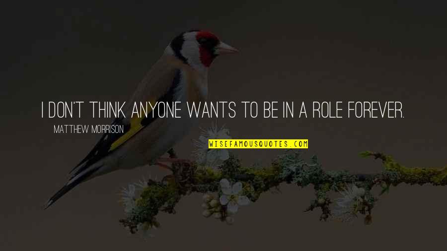 Costruire Un Quotes By Matthew Morrison: I don't think anyone wants to be in