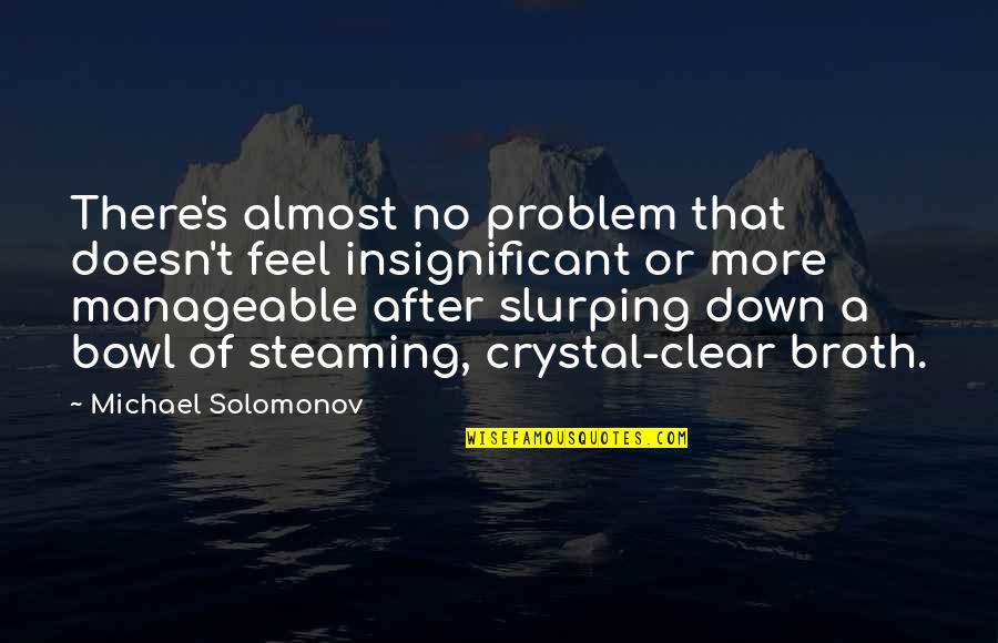Cottom Sod Quotes By Michael Solomonov: There's almost no problem that doesn't feel insignificant