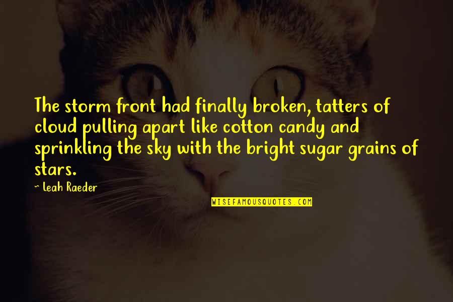 Cotton Candy Quotes By Leah Raeder: The storm front had finally broken, tatters of