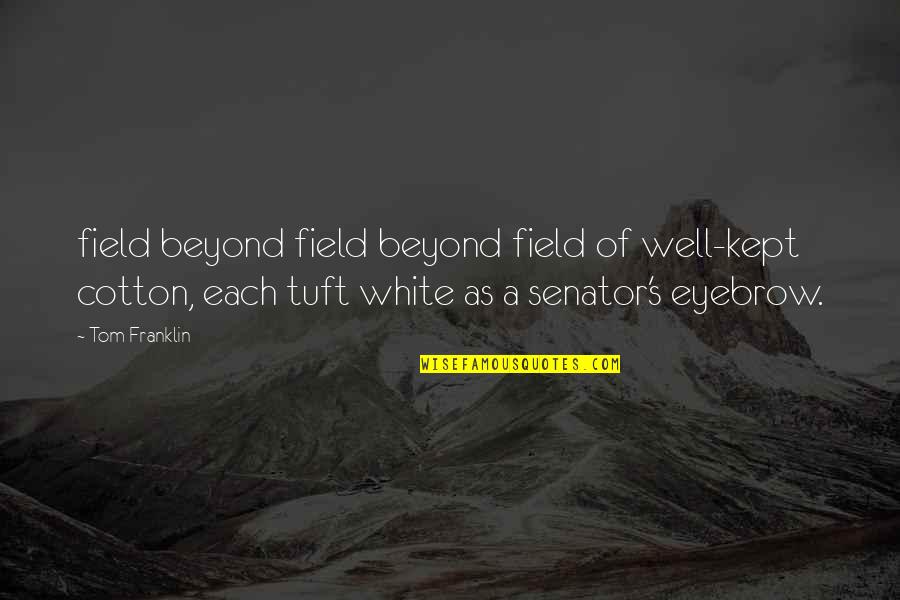 Cotton Field Quotes By Tom Franklin: field beyond field beyond field of well-kept cotton,